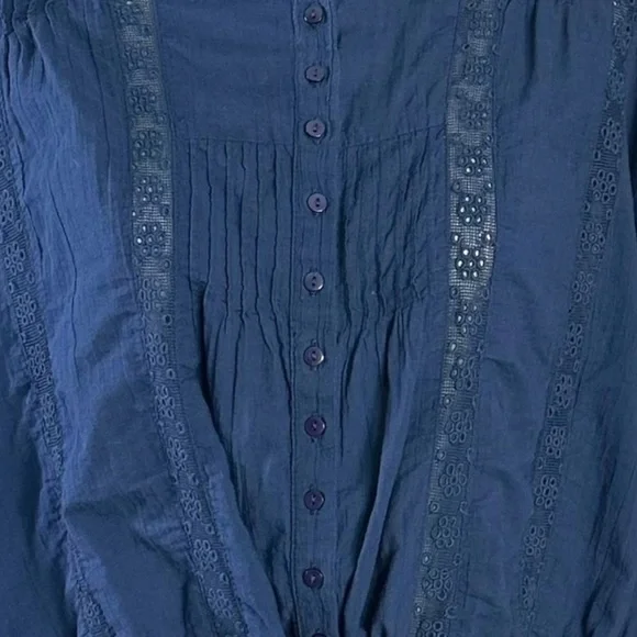 Free People Blue Lace “Best of me” Blouse XL - Picture 9 of 11